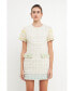Фото #3 товара Women's Tweed Colorblock Mini Dress
