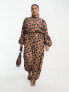 Фото #4 товара Never Fully Dressed Plus wide leg jumpsuit in leopard print