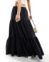 Weekday Nico tiered maxi skirt in black