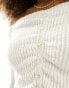 Фото #6 товара Miss Selfridge button front ruched detail knitted top