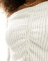 Фото #3 товара Miss Selfridge button front ruched detail knitted top