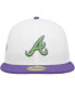 Фото #3 товара Men's White Atlanta Braves Side Patch 59FIFTY Fitted Hat
