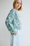 Фото #2 товара Блуза из ткани с цветочными принтом с завязками ZARA