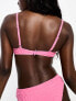 Фото #7 товара The Frolic paradise underwire ruched geo block towelling bikini top in pink