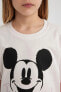 Kız Çocuk Disney Mickey & Minnie Oversize Fit Kısa Kollu Tişört C1030a824sm
