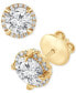 ფოტო #3 პროდუქტის Certified Lab Grown Diamond Halo Stud Earrings (3 ct. t.w.) in 14k Gold