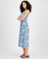 Фото #3 товара Women's Floral Print Smocked Sleeveless Midi Dress