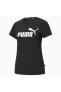 Kadın Siyah Essentials Logo Spor T-shirt Vo58677401