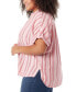ფოტო #3 პროდუქტის Plus Size Stripe High-Low Demi Shirt