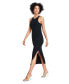 Фото #3 товара Women's Smooth Side-Slit Bodycon Midi Dress, Created for Macy's