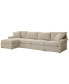 Wrenley 134" 3-Pc. Fabric Sectional Chaise Sleeper Sofa, Created for Macy's