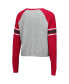 ფოტო #2 პროდუქტის Women's Heathered Gray, Scarlet Nebraska Huskers Decoder Pin Raglan Long Sleeve T-shirt