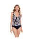Фото #1 товара Women's ShapeSolver V-Neck Side Shirred One-Piece Swimsuit