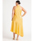 Фото #3 товара Plus Size Twisted Neck Satin Maxi Dress