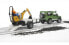 Фото #4 товара Bruder Land Rover Defender with trailer - CAT and man - Green,Yellow - 4 yr(s)
