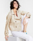 Фото #2 товара Women's Solid Short Double-Breasted Trench Coat, Created for Macy's