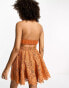 Фото #4 товара ASOS DESIGN lace collar mini dress with open back detail in rust