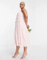 Фото #6 товара Vila Curve Exclusive Bridesmaid midi cami dress with frill detail in textured pink