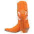 Dingo Day Dream Fringe Embroidered Round Toe Cowboy Womens Orange Casual Boots