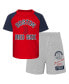 ფოტო #1 პროდუქტის Infant Boys and Girls Red, Heather Gray Boston Red Sox Ground Out Baller Raglan T-shirt and Shorts Set