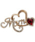 ფოტო #1 პროდუქტის Gold-Tone Pavé & Stone Textured Heart Mom Pin