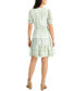 Фото #2 товара Petite V-Neck Short-Sleeve Chiffon A-Line Dress
