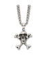 Chisel antiqued Skull and Crossbones Pendant Curb Chain Necklace