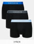 Фото #1 товара Lacoste pack of contrast stitch 3 trunks in black