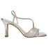 Фото #1 товара Nina Abbi Metallic Rhinestone Wedding Sling Back Womens Silver Dress Sandals AB