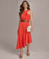 Women's Halter-Neck Belted Midi Dress