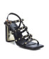 ფოტო #1 პროდუქტის Women's Heeled Sandals With Gold Studs By Black