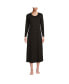 ფოტო #1 პროდუქტის Petite Cotton Long Sleeve Midcalf Nightgown