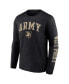 Фото #2 товара Men's Black Army Black Knights Distressed Arch Over Logo Long Sleeve T-shirt