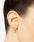 ფოტო #2 პროდუქტის Lab-Grown Ruby (3/8 ct. t.w.), Lab-Grown White Sapphire (3/8 ct. t.w.) & Diamond (1/20 ct. t.w.) Dangle Huggie Hoop Earrings in 14k Gold-Plated Sterling Silver