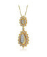 ფოტო #2 პროდუქტის White Gold and 14K Gold Plated Cubic Zirconia Sunny Array Pendant Necklace
