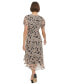 ფოტო #2 პროდუქტის Women's Ruffle-Front Clip-Dot Midi Dress