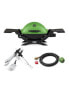Фото #2 товара Q 1200 Gas Grill (Green) With Adapter Hose And 3-Piece Grill Set