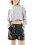 Фото #7 товара Pimkie zip detail leather look shorts in black