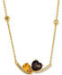 ფოტო #1 პროდუქტის Multi-Gemstone (2-1/4 ct. t.w.) & Diamond (1/4 ct. t.w.) Pear & Heart 19" Statement Necklace in 14k Gold