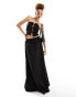 Фото #1 товара Lioness drawstring waist maxi skirt co-ord in black