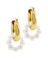 14K Gold-Plated Hoop and Imitation Pearl Drop and Dangle Earrings