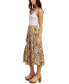 Фото #6 товара Printed Tiered Midi Skirt Multi Tropical Print