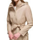 ფოტო #4 პროდუქტის Women's Zip-Front Hooded Belted Raincoat