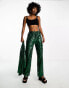 Extro & Vert wide leg sequin cargo trousers co-ord in emerald green Изумруд, DE 34 - фото #1