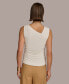 ფოტო #2 პროდუქტის Women's Asymmetrical-Neck Tortoise-Detail Top