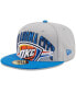 Фото #1 товара Men's Gray, Blue Oklahoma City Thunder Tip-Off Two-Tone 59FIFTY Fitted Hat