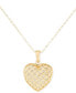 ფოტო #1 პროდუქტის Textured Heart 18" Pendant Necklace in 10k Two-Tone Gold