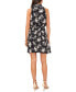 Фото #4 товара Women's Floral Collared Faux Wrap Sleeveless Dress