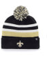 ფოტო #1 პროდუქტის Men's Black New Orleans Saints State Line Cuffed Knit Hat with Pom