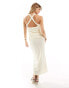 Фото #3 товара ASOS DESIGN drape front midi dress with cross back in cream